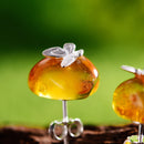 Lotus Fun Real 925 Sterling Silber Natur Bernstein Handgemachter Designer Feiner Schmuck Schmetterling Ohrstecker für Frauen Brincos