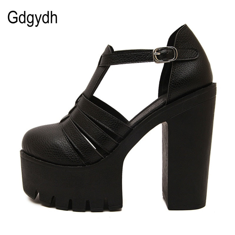 Gdgydh Hot Selling 2021 New Summer Fashion High Platform Sandals Women Casual Ladies Shoes China Black White Size EURO 42 Roman