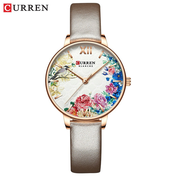 Relojes de mujer CURREN, reloj negro, reloj de pulsera de cuarzo de malla de acero inoxidable, reloj informal con encanto para mujer, relojes femeninos