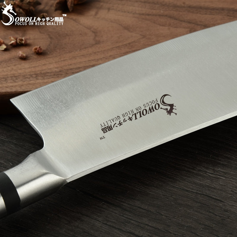 Cuchillos de cocina SOWOLL, cuchillos de acero inoxidable, herramienta para pelar Santoku, rebanador de pan, Chef, cuchillo para picar, accesorios de cocina, herramientas