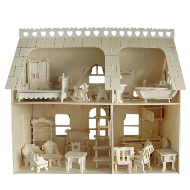 Miniatur-Puppenhaus aus Holz für Puppen, Mini-Möbelsets, DIY-Puppenhaus, Rollenspiel-Puzzle-Spielzeug für Kinder, Mädchen, Kinder