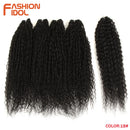 FASHION IDOL Afro Kinky Curly Hair Bundles 5pcs/pack 24 inch Ombre Blonde Nature Black Color Synthetic Hair Weave Bundles Fiber