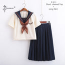 Japanische Schuluniformen Anime COS Matrosenanzug Jk Uniformen College Mittelschuluniform für Mädchen Studenten hellgelbes Kostüm