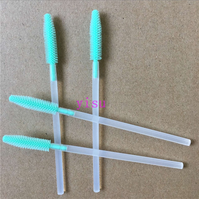 200 pcs/lot Silicone Eyelashes Brushes Mix Colors Disposable Mascara Wands Lashes Makeup Brushes For Eyelash Extension