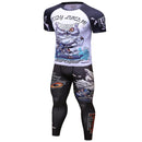 Traje deportivo de compresión para hombre, secado rápido, transpiración, entrenamiento físico, Kit MMA, rashguard, ropa deportiva para hombre, ropa para correr y correr
