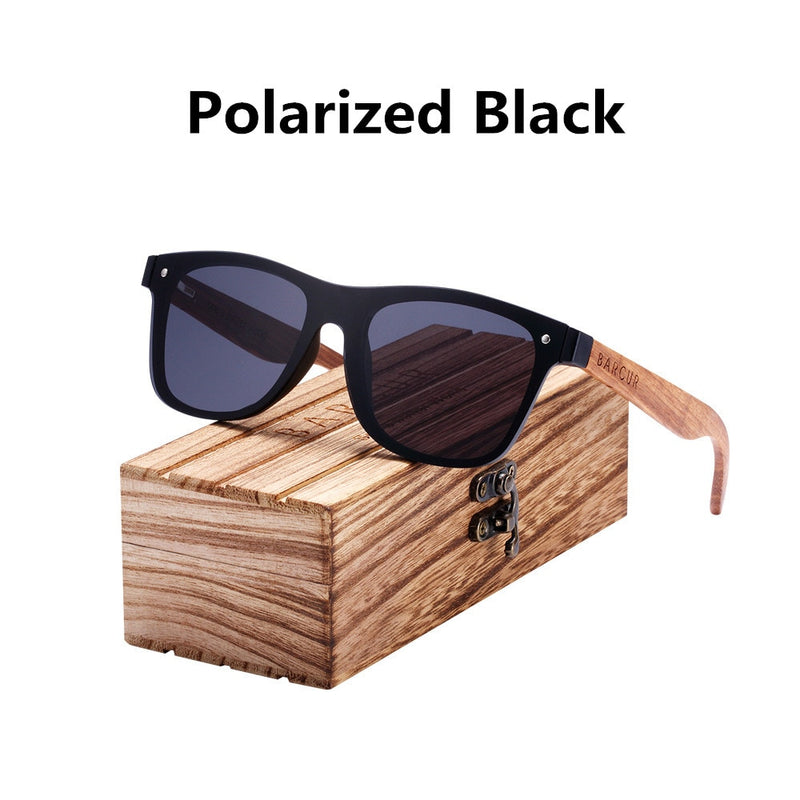 BARCUR Fashion Wooden Sunglasses Men Bamboo Temple Sun Glasses Women Wood Glasses Oculos de sol masculino