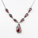 JIASHUNTAI Royal Gemstone Garnet 100% 925 Sterling Silver Necklace Pendant Chain Women Jewelry Wedding Birthday Gift