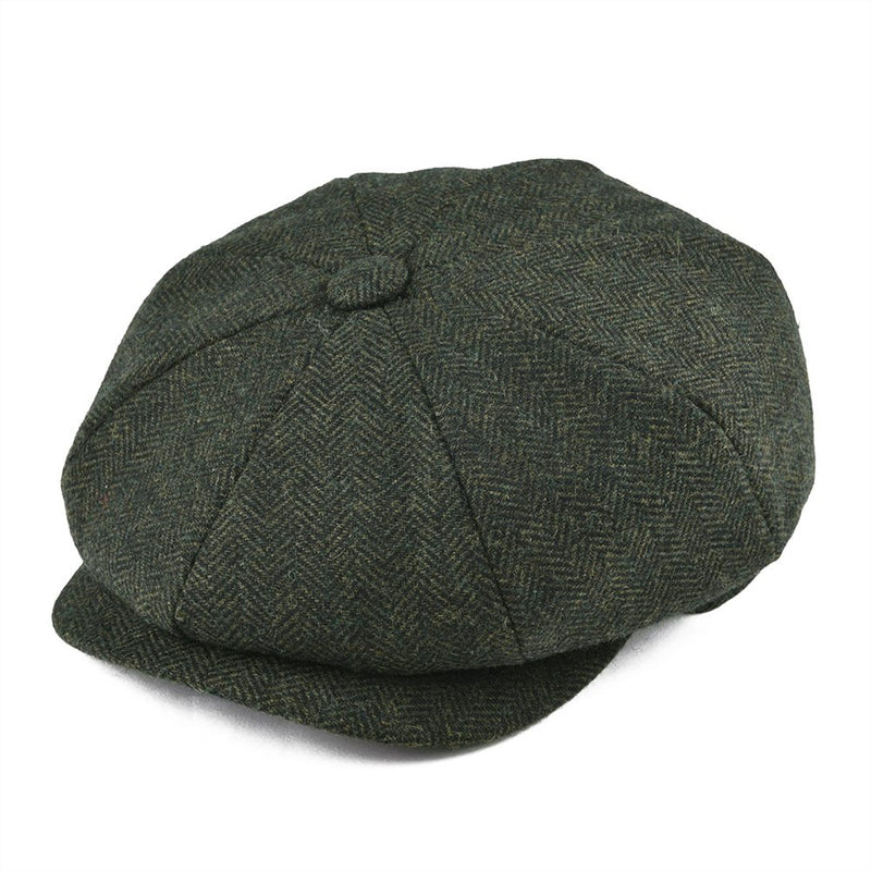 BOTVELA Wool Tweed Newsboy Cap Herringbone Herren Damen Klassischer Retro Hut mit weichem Futter Driver Cap Schwarz Braun Grün 005