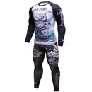 Traje deportivo de compresión para hombre, secado rápido, transpiración, entrenamiento físico, Kit MMA, rashguard, ropa deportiva para hombre, ropa para correr y correr