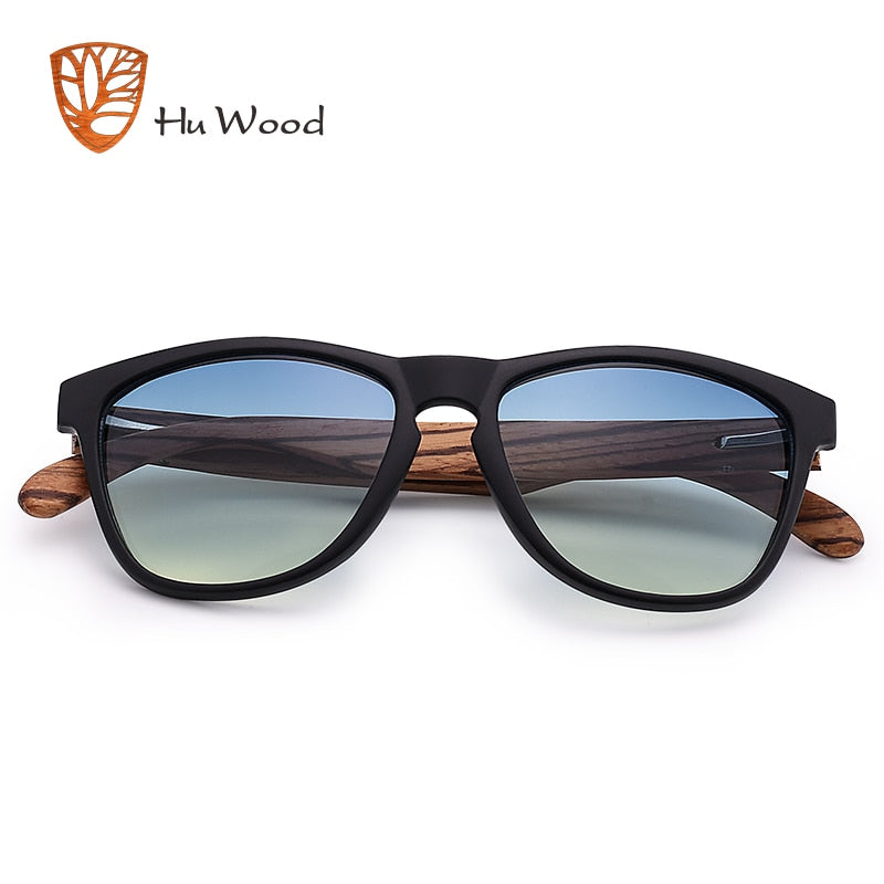 HU WOOD Brand Design Bamboo Sunglasses Sea Gradient Lenses UV400 Driving Shade Mens Sunglasses Eyewear gafas de sol hombr GR8012