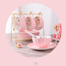 1-6 STÜCKE Rosa Romantischer Kürbis Kaffeetasse Set Küchenzubehör Bone China Keramik Teetasse Organizer Englisch Nachmittag Roter Tee