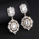 Pendientes largos de novia de aleación de cristal austriaco a la moda de Miallo para mujer, pendientes grandes de boda para damas de honor de novia