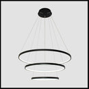 D100cm Schwarz/Weiß Moderne Pendelleuchten für Wohnzimmer Esszimmer 4/3/2/1 Circle Rings Acryl-Aluminiumkörper LED-Pendelleuchte