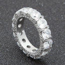 UWIN 1 Row CZ Ring Full Bling Iced Out Wedding Zircon Hollow Luxury Engagement Fashion Jewelry Gift