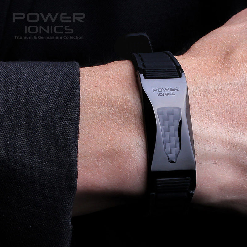 Power Ionics 3000 Ionen/cc Ironman Titanium Germanium FIR Carbon Fiber Bio Golf Watch Armband Wristband Free Lettering Gifts