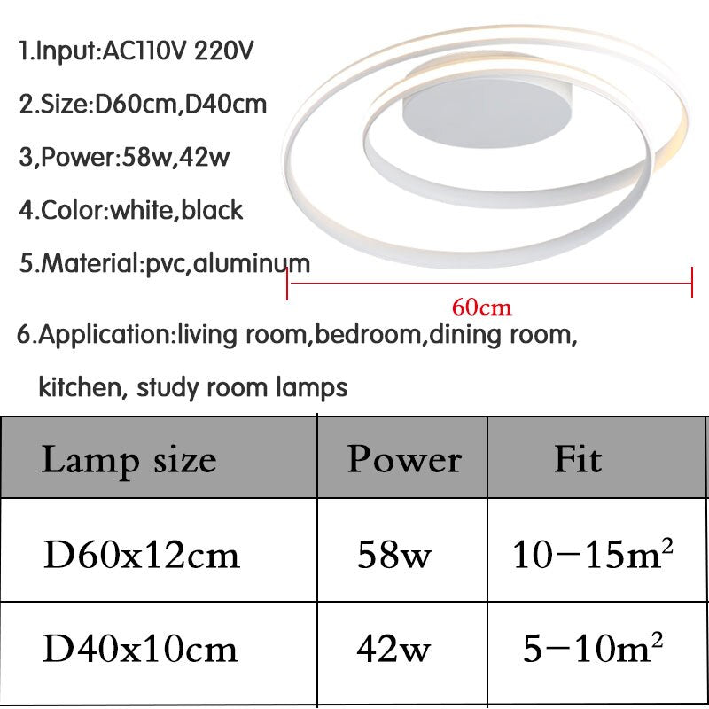 Heißer Verkauf Moderne LED Deckenleuchten für Wohnzimmer Schlafzimmer Esszimmer Leuchten WhiteBlack Deckenleuchten Leuchten AC110V 220V