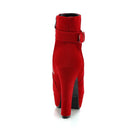 Meotina, botas para mujer, botas para mujer, botas de invierno con hebilla, botines de tacón superalto, plataforma con cremallera, zapatos cortos de tacón grueso para mujer, rojo 33-43