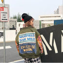 Chaqueta de primavera para mujer, abrigo cortavientos, diseños de parches, ropa de calle estilo bombardero holgada Harajuku, abrigo básico informal, Chaqueta corta de gran tamaño