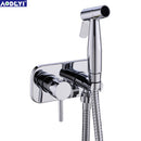 Messing-WC-Bidet-Spray Hand-Bidets Windel-Set heiß kalt schwarz Badezimmer-Duschset Shattaf Sprayer Jet Douche Kit tragbar