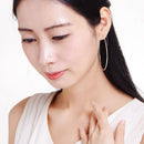 925er Sterlingsilber 2 cm-6,5 cm Große silberne Creolen-Übertreibungsohrringe Elegante Temperament-Modedesign-Creolenohrringe für Frauen