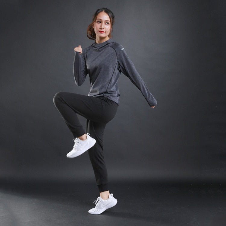 Camisetas finas de otoño para mujer, camisetas para correr, gimnasio, fitness, sudaderas de manga larga, entrenamiento de secado rápido, capucha transpirable, ropa deportiva para Yoga