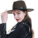 WELROG Fedora-Hüte, Schwarz, Rot, für Damen, Fedoras aus Wollimitat, Panama-Filzhut, Winter, Herren, Jazz, Trilby, Chapeau, Femme-Caps