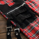 Sokotoo Herren Scotland Plaid Tartan Patchwork Cross Slim Straight Jeans Trendige Bandage-Denim-Hose Hose