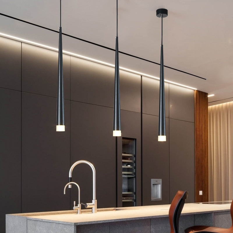 Nordic LED-Kronleuchter langes Downlight Küche Restaurant Bar Kegel Kronleuchter dekorativer Kronleuchter Nachttisch Kronleuchter