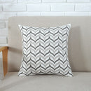 Wohnkultur Bestickter Kissenbezug Grau Rosa Geometrische Leinwand Baumwolle Suqare Stickerei Kissenbezug 45x45cm