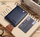 WILLIAMPOLO Slim Wallet Herren hochwertiges Leder Mini Wallet kurzes vertikales Kartenpaket pl296