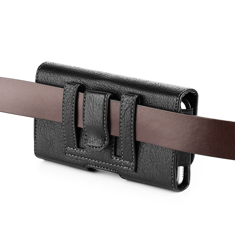 Universal Leather Phone Case Belt clip carrying waist bag for samsung galaxy note 8 s8 s9 plus s10 lite A7 A8 2018 pouch case