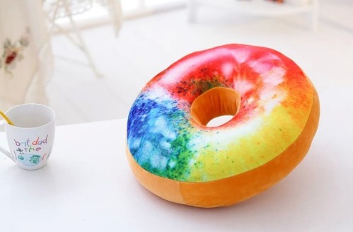 40cm Funny Chocolate Donut Sofa Seat Cushion Christmas Donuts Pillow Xmas Kid Present Toy PP Cotton Filling Hand Rests Car Mats