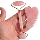 Natürliches Rosenquarz-Gesichtsroller-Massage-Guasha-Werkzeug-Set Gesicht Schönheit Abnehmen Anti-Falten-Cellulite-Massage-Set mit Geschenkbox