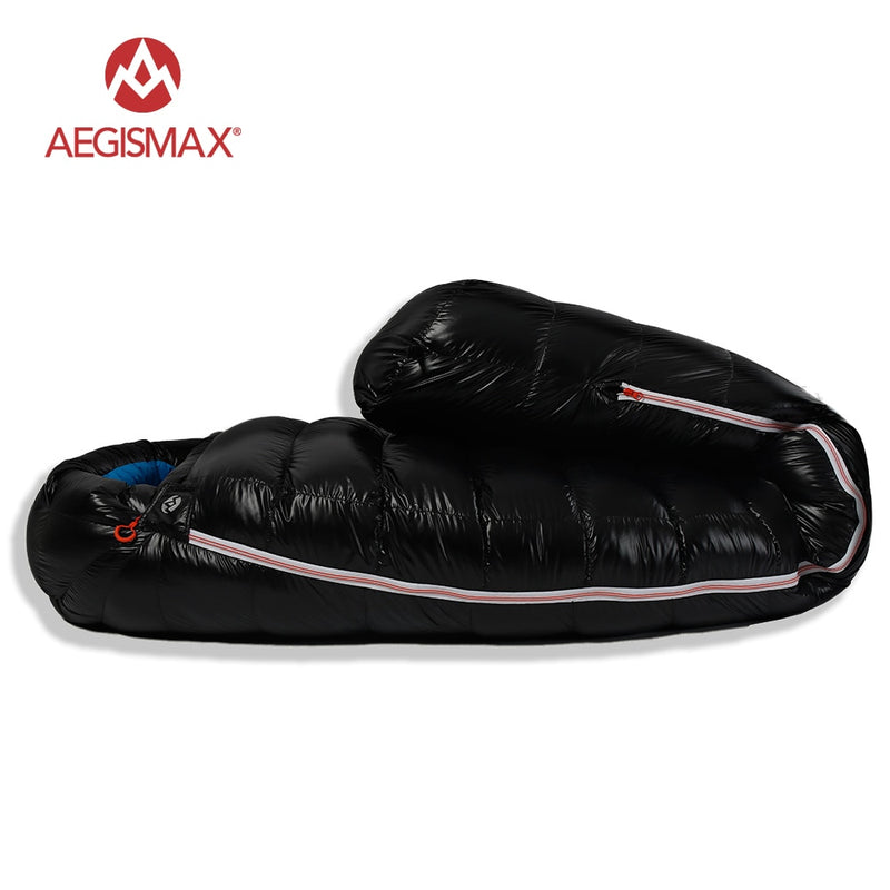 AEGISMAX 95% plumón de ganso blanco momia Camping saco de dormir frío invierno ultraligero diseño deflector Camping empalme FP800 G1-G5