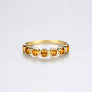 CZCITY Real 925 Sterling Silver Eternity Rings for Women Engagement Wedding Fine Jewelry Round Topaz Gemstone Bague Femme SR0252