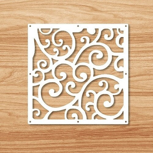 12 -piece 29x29 Cm Hanging Screens Living Room Parts Of Panels Partition Wall Art Diy Decoration White Wood Plastic yarn