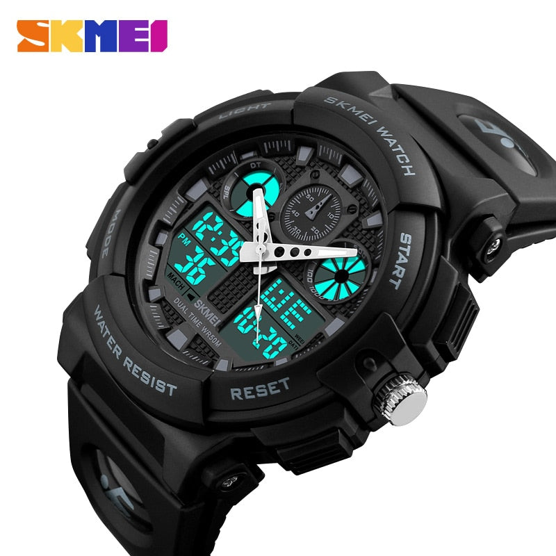 SKMEI sport Watch mężczyźni cyfrowy podwójny czas zegarki 50M Watwrproof tydzień wyświetlacz na rękę Relogio Masculino 1270