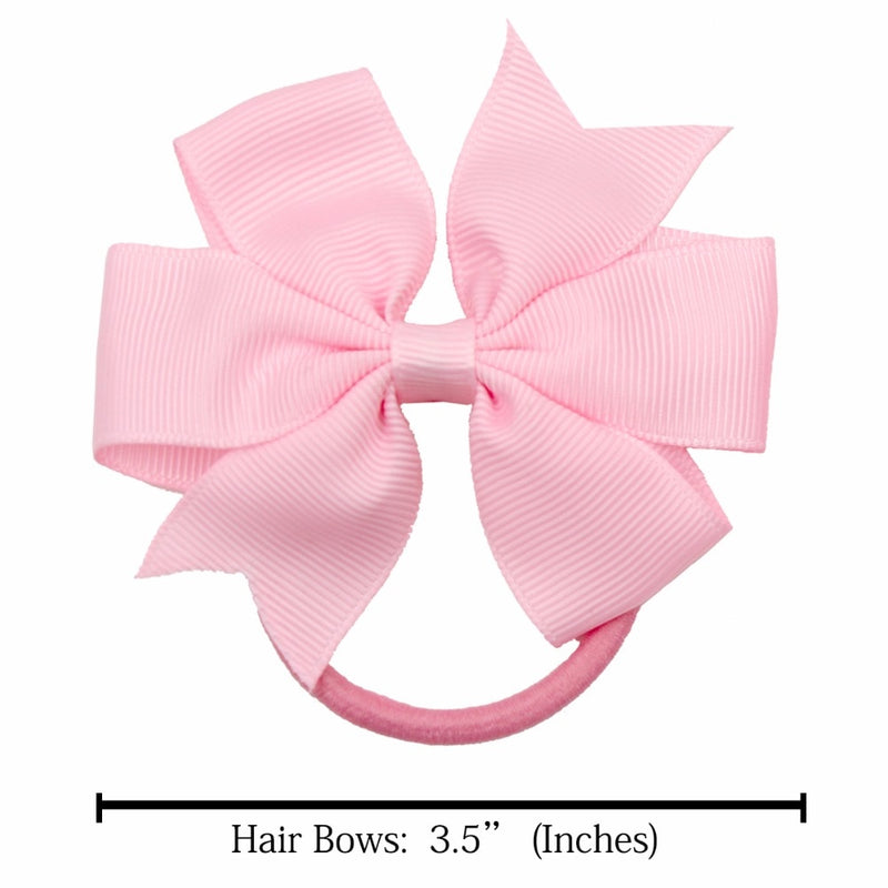 40Pcs (20Pairs) Baby Girl Grosgrain Ribbon Hair Bows Ponytail Holder Boutique Hair Bows Elastic Tie for Teens and Young Women