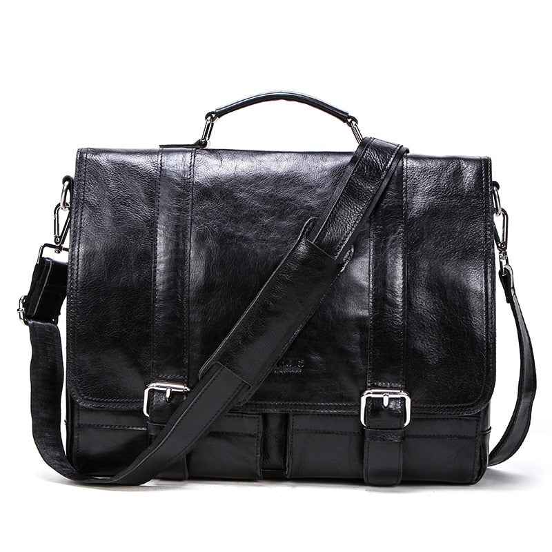 CONTACT'S Herren Aktentasche Echtes Leder Business Handtasche Laptop Casual Große Umhängetasche Vintage Messenger Bags Luxury Bolsas