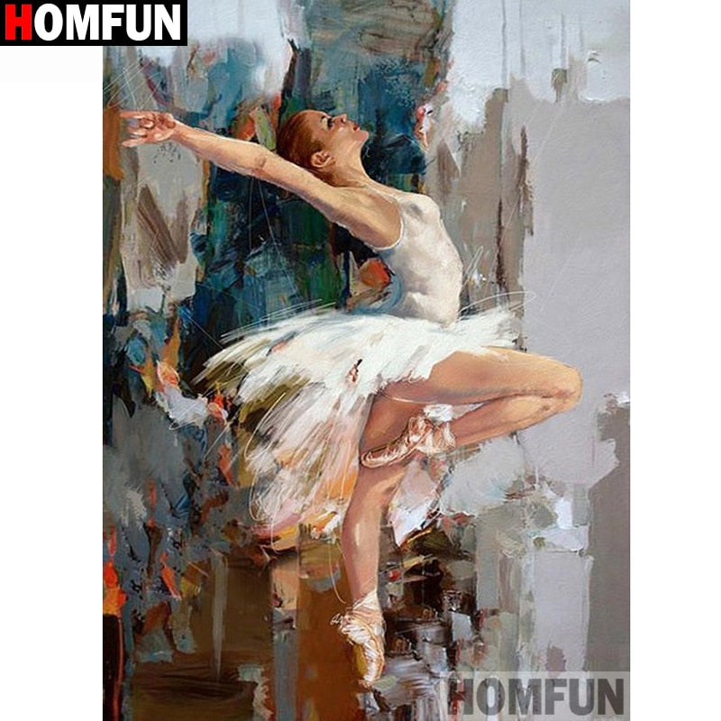HOMFUN Full Diamond "Ballet Dance Girl" DIY 5D Diamond Painting Cross Stitch Home Decor Bild von Strass handgefertigt A14909