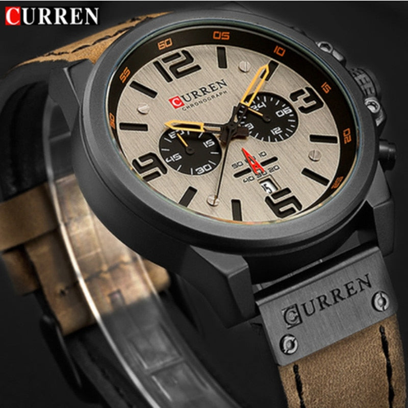 New Men Watch CURREN Top Brand Luxury Mens Quartz Wristwatches Male Leather Military Date Sport Watches Relogio Masculino