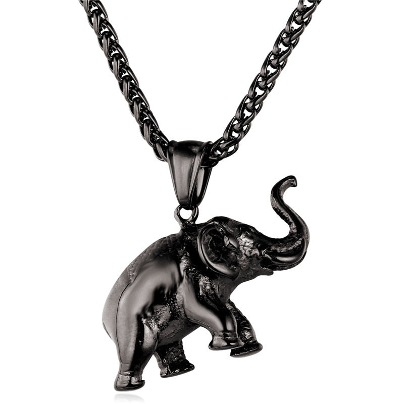 U7 Edelstahl Gold Farbe Elefant Halskette Trendy Männer Schmuck Charm Anhänger &amp; Kette Tier Glück Schmuck Geschenk P755