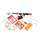 Juego de aparejos de pesca Lixada con caña de pescar telescópica de fibra de vidrio de 2,1 m, carrete de pesca giratorio, cebos, anzuelos, juego de caña de pescar