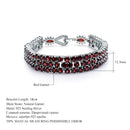 GEM'S BALLET Armbänder &amp; Armreifen aus 925er Sterlingsilber für Damen, edler Schmuck, 30,80 Karat, natürliches rotes Granat-Edelsteinarmband, echt