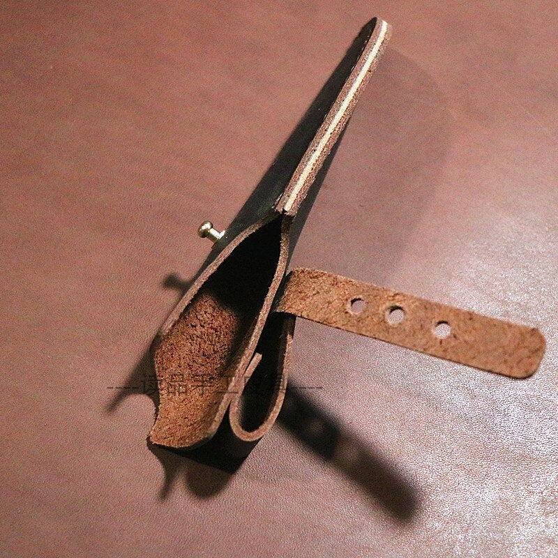 10-18cm Maßgeschneiderte handgemachte manuelle erste Schicht Crazy Horse Rindsleder Obstmesserscheide, Scheide Kochmesser Hülle