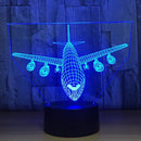 Touch Fernbedienung Flugzeug 3D Licht LED Tischlampe Optische Täuschung Birne Nachtlicht 7 Farben Ändernde Stimmungslampe USB Lampe