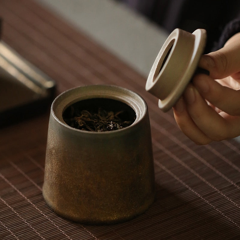 Caddies de té de cerámica japonesa TANGPIN, bote de té de porcelana vintage para té