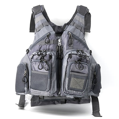 Outdoor fishing vest new fishing clothing life jacket clothes utility adjustable mesh multi-pockets