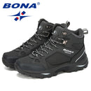 BONA, botas para hombre, zapatos de cuero antideslizantes, populares, cómodos, para primavera y otoño, zapatos para hombre, botas cortas de felpa para la nieve, suela exterior duradera