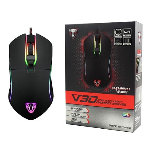 Motospeed V30 USB Wired Gaming Mouse 6 botones óptico retroiluminado Breathe Led USB Mouse 3500 DPI para PC Laptop Desktop Computer Game